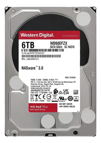 Disco rígido interno Western Digital 6tb Wd Red Plus Nas Red Red