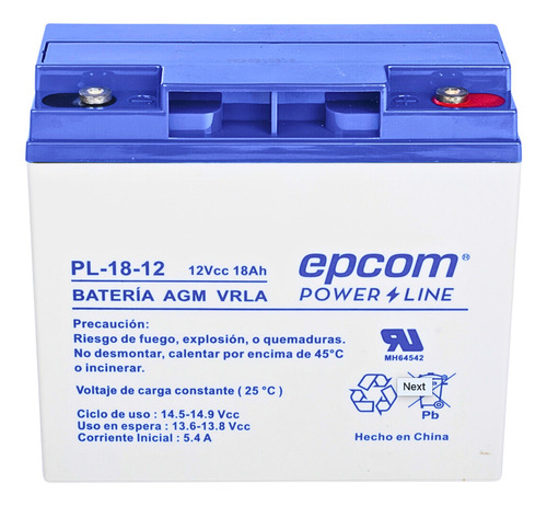 Batería Recargable Multiusos Epcom Agm / Vrla 12 V 18 Ah