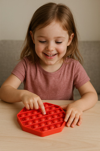 Brinquedo Pop It Fidget Sensorial Octogonal Vermelho