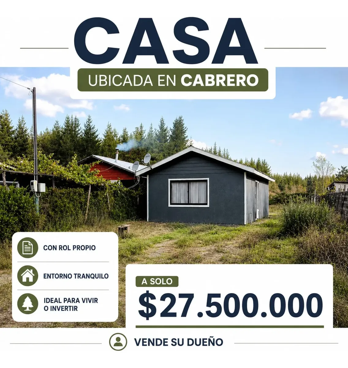 Imagen 1 de 1 de Casa A 10 Min De Cabrero Con Rol Propio.