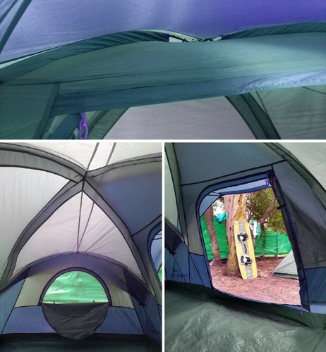 Carpa Escape Outdoor Cadillac P/ 6 Personas C/ Sobretecho Rojo