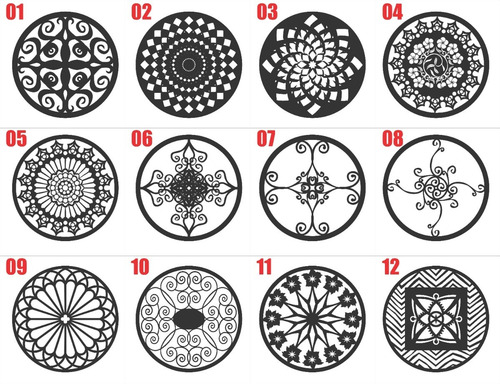 Kit 4 Quadros Mandalas Placas Decorativas Parede Mdf 25x25cm