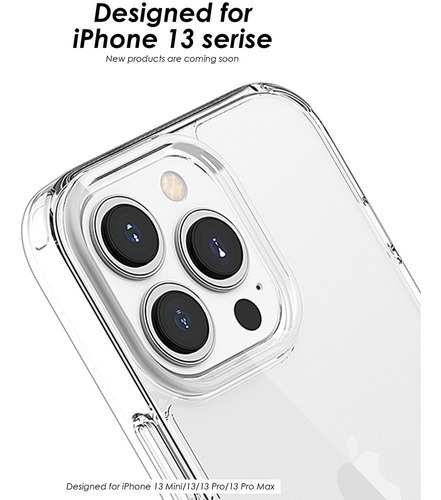 Funda Space Premium compatible con iPhone 13 y película 3D en color transparente