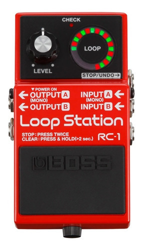 Pedal De Efecto Boss Rc-1 Para Guitarra O Bajo Loop Station Color Rojo