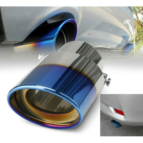 Cola De Escape Cromada Azul Quemada Flowmaster Tuning Jdm