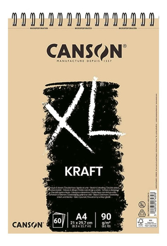 Cuaderno De Dibujo Papel Kraft Canson Album Xl 21x29.7cm 60h