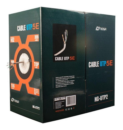 Bobina Interior 305 Mts Cable Red Utp 5e Noganet Interno