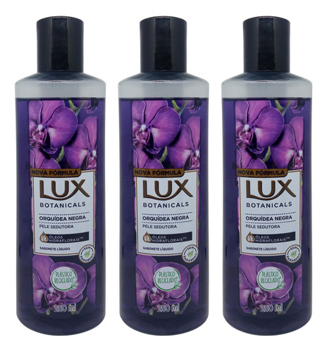 Kit 3 Sabonete Líquido Orquídea Negra Lux 250ml