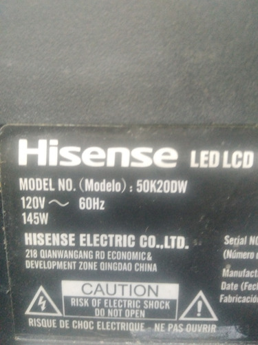 Tarjeta Tcon Hisense 50k20dw Trabajando 