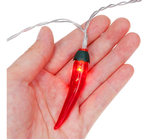 Guirnalda De Luces Chili De 5 M, 50 Led, Con Forma De Pimien