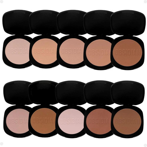 Pó Compacto Ruby Rose Obsidian Crystal Powder Com 10 9,6g
