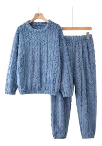 Pijama Conjunto Invierno Mujer Peludo Suave Trenzado