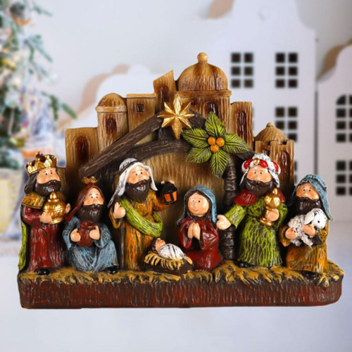 Belén Navideño Iluminado En Miniatura, Regalo De Navidad,