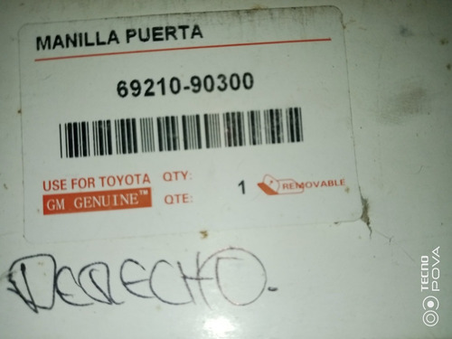 Manilla Externa 69210-90300/ Toyota Machito 