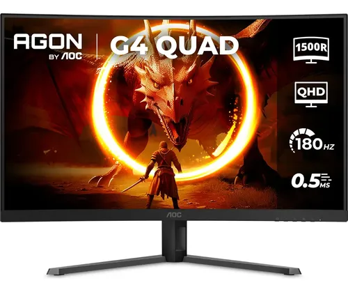 Monitor Gamer Curvo Aoc Agon Quad 32 180hz 0,5ms Cq32g4e Preto