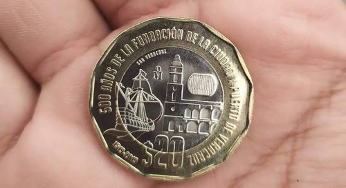 Moneda Conmemorativa De 20 Pesos Nueva  500 Años 