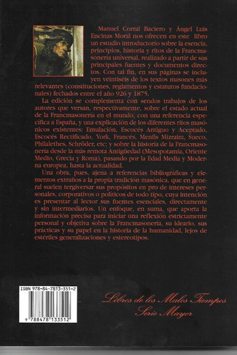 Corral Baciero y Encinas Moral Antiguos documentos masónicos Editorial Miraguano