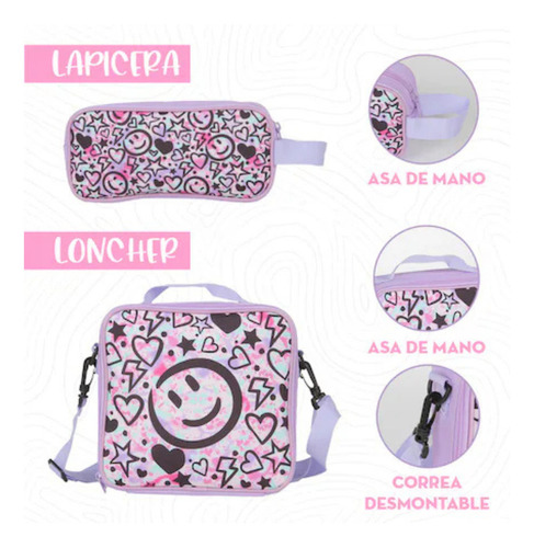 ZOMILUX Mochila Niña Mochila Con Ruedas SET Maleta Lonchera Tupper Lapicera y Botella Mochila Ruedas Maleta Para Niña Diseño Infantil