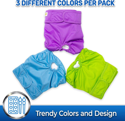 Pañales Reutilizables Para Perros, Pack De 3, Pañales Hig...