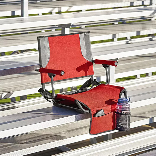 Silla Asiento Estadio Portátil Plegable Gradas Con Brazos Color Rojo