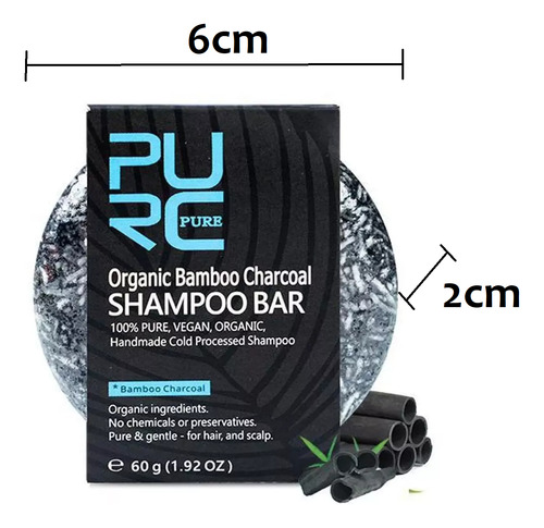 Shampoo Orgânico Escurece Grisalho De Bambu Purc Pure Hair