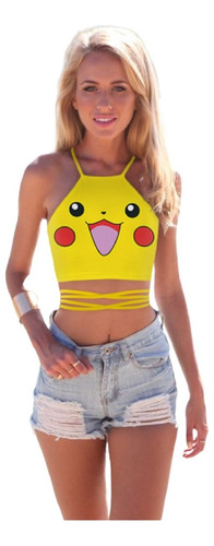 Sexy Top Kawaii De Pokemon Con Tiras