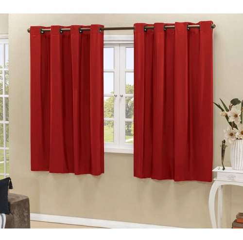 Cortina Corta Luz Blecaute Blackout M1 Pvc 2,20m X 1,30m Cor Vermelho