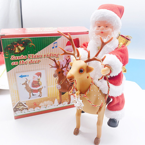 Nuevo Papá Noel Montando Un Ciervo Regalo Musical Eléctrico