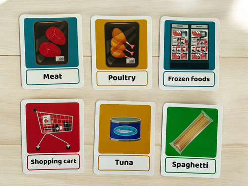 Tarjetas De Aprendizaje De Inglés Flash Cards Supermarket