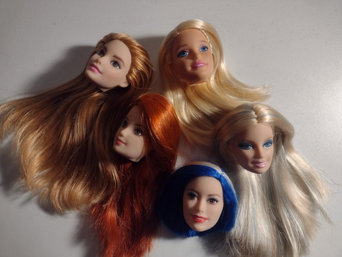 Lote: 5 Cabeças Boneca Barbie Mattel Originais