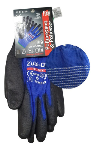 Guante Zubi-ola Flex Poly Azul Talla 9 X 10 Pares