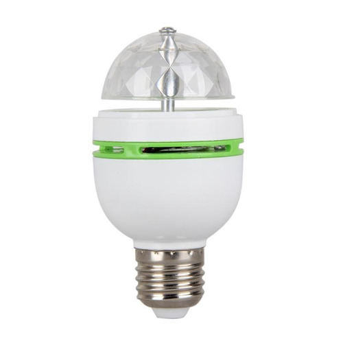 Imagen 9 de 9 de Lámpara Luz Led Rgb 3w E27 Rotación Cristal Bombilla Fiesta