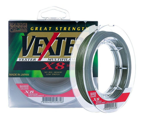 Linha Multifilamento 8x Vexter 8 Fios 50 Libras 0,35mm 150m Cor Verde