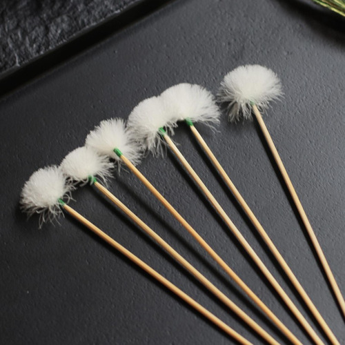 10 Uds. De Orejeras De Pluma De Ganso Hilo Verde M