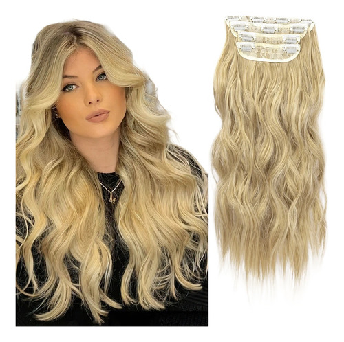 Extensiones De Cabello Sintético Ondulado Rubia 22t613