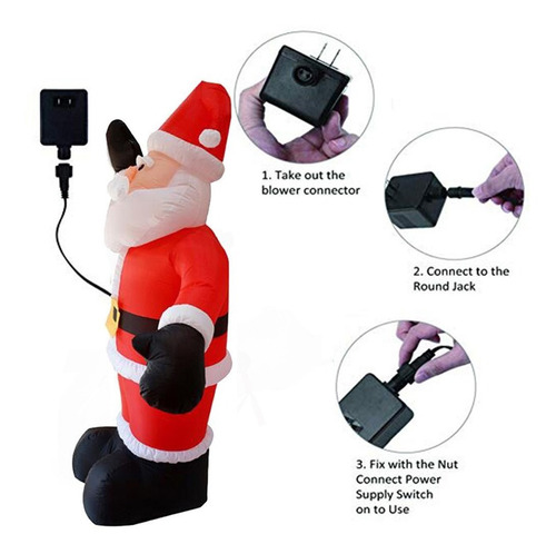 8ft Led De Navidad Ondeando Santa Claus Inflable De Navidad