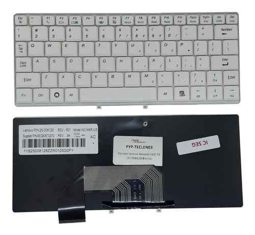 Teclado Blanco Para Lenovo Ideapad S9 S9e S10 S10e