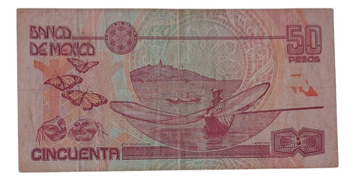 Billete 50 Pesos Fam D1 Banda Iridiscente Buen Estado (Usado)