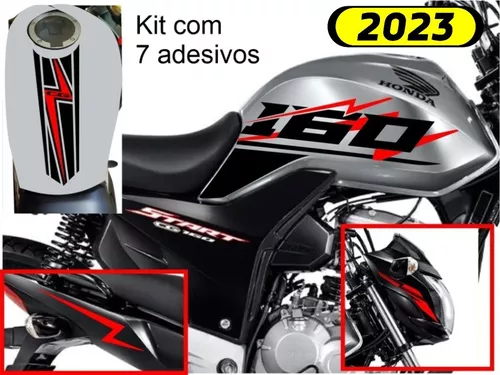 Adesivo Cg Fan 160 2023 Kit Com 7 Adesivos Prata5