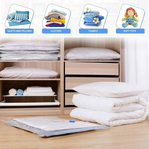 Imagen 2 de 10 de Bolsa De Vacio Para Ropa Organizadora 90 X 130 Cm