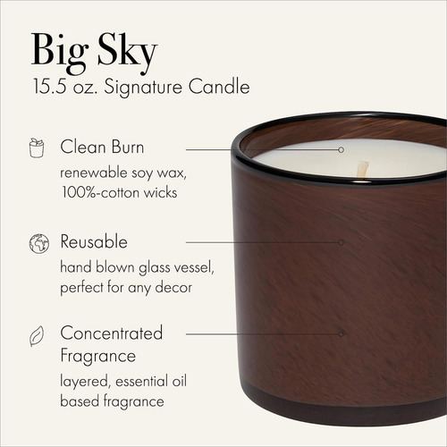Vela Lafco New York Big Sky, 460 Ml, 2 Unidades, 90 Horas De