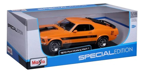 1970 Ford Mustang Mach 1 Maisto Escala 1:18 Naranja