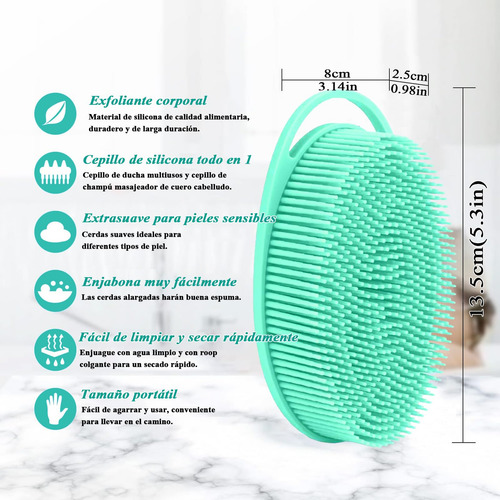 Cepillo De Ducha, Cepillo De Masaje De Silicona Exfoliante