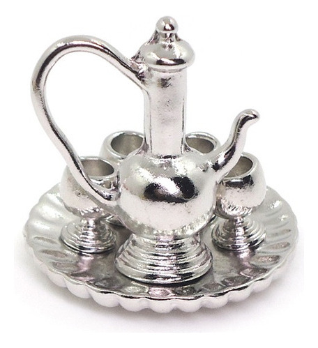 Juego De Servicio De Té Y Café De Metal Plateado En