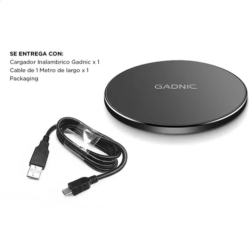 Cargador Inalámbrico Carga Rápida Gadnic Portátil 15w Usb C