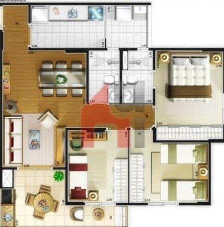 Imagem 6 de 11 de Apartamento À Venda, 74 M² Por R$ 530.000,00 - Vila Das Mercês - São Paulo/sp - Ap1605