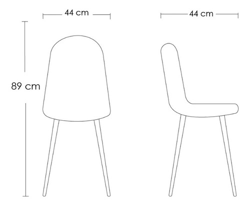 Juego De 4 Sillas Para Comedor Moderno Minimalista Acojinada Color de la estructura de la silla Madera Color del asiento Negro