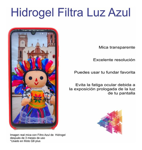 Mica Hidrogel Filtra Luz/ideal Uso Con Funda/no Cristal