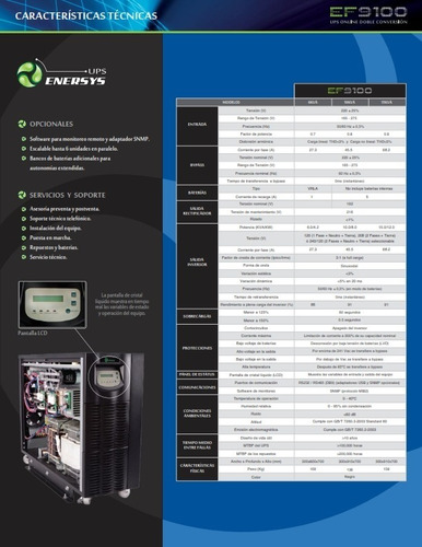 Ups Enersys 120v Torre 10kva Online Ef9100 10kva