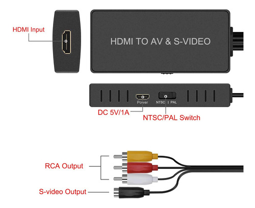 Conversor Hdmi Para S-video Adaptador Lvy Hdmi Para Rca 1080